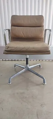 Vintage Herman Miller Eames Leather Soft Pad Group Office Side Chair • $600