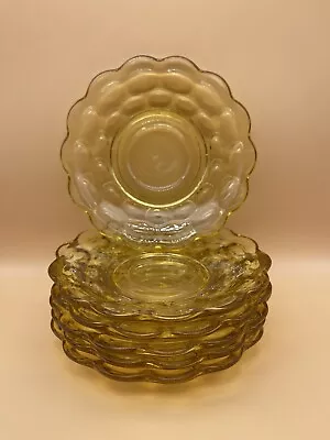 Vintage Federal Glass Yorktown Yellow Amber Plate Set Of 5 • $25.50