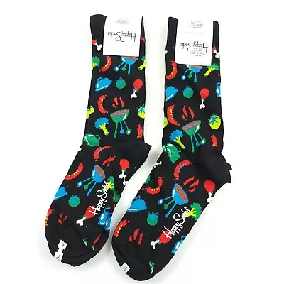 Happy Socks Colorful BBQ Socks 2-Pairs Total Mens 8-12 Unisex Bright Goofy Wacky • $18.74