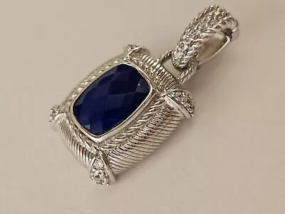 Judith Ripka Sterling Blue Lapis & Diamonique Enhancer EUC • $79.99