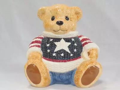 Cute U.S.A. Bear Cookie Jar By David's Cookies • $22.01