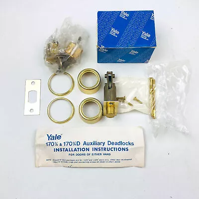 Yale Tubular Deadlock 6 Pin Cylinder Locks 170 1/4 US03 Bright Brass New NOS • $44.99