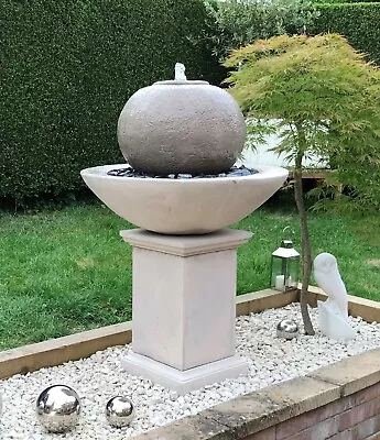 £412.51 • Buy Pation Ball Fountain On Classic Plinth Water Feature Stone Garden Ornament