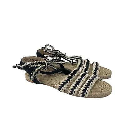 Zara Jute Espadrille Rope Open Toe Sandals Shoes Womens Size 36 US 5.5-6 • $13.01