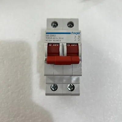 Hager SB299U 100A Double Pole Main Switch Isolator • £5.40