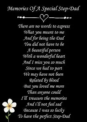 £3.29 • Buy A Special Step Dad Memorial Funeral Graveside Poem Card & Ground Stake F99