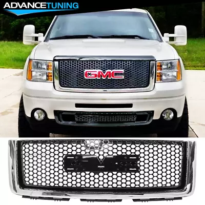 $129.94 • Buy Fits 07-13 GMC Sierra 1500 Denali Gloss & Chrome Trim Front Upper Mesh Grille