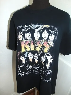 Black KISS T-Shirt Printed Autograph Facsimile Size XL Unisex • $18.99