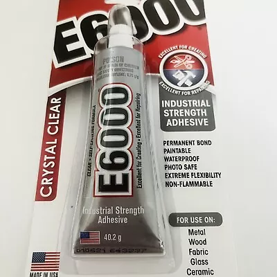 E6000 Glue - Industrial Strength Adhesive - 40.2 Grams - Clear - Permanent Bond • $25