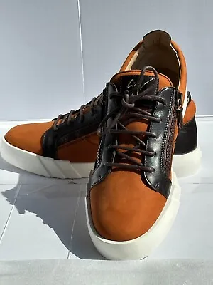 $219 • Buy $818 Giuseppe Zanotti Men's Siena Leather/Nubuck Logo Low-Top Sneakers EU43/US10