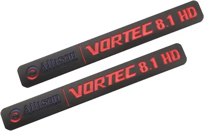 2x Allison Transmission 8.1 Hd 8.1L Vortec Emblems For 2500Hd 3500Hd  Black Red • $13.59