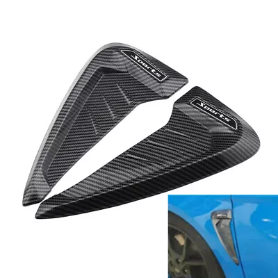 Car Side Fender Sticker Badge Emblem Shark Fin Moulding Trim Carbon Fiber Style • $37.89