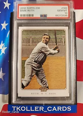 2010 Topps 206 Babe Ruth #185 PSA 10 Low Pop New York Yankees • $50