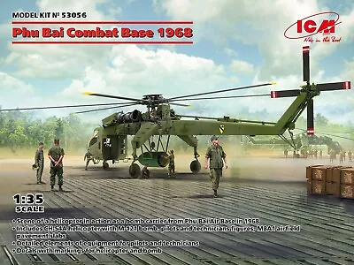 ICM 53056 Phu Bai Combat Base 1968 (CH-54A Tarhe Figures Landing Mat) 1/35 • $142.59