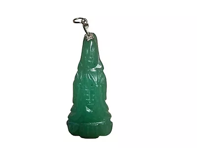 Jade Jadeite Quan Yin Praying Necklace Pendent With Gold Plated Clasp • $29.99