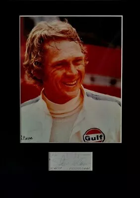 STEVE MCQUEEN Signed Autograph PHOTO DISPLAY Le Mans • $34