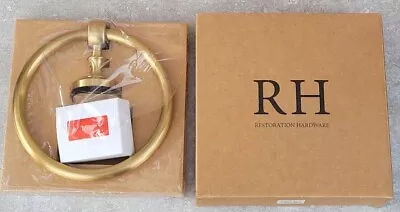 SOLD OUT NEW Restoration Hardware Lugarno Towel Ring Aged Brass FREE US SHIPPING • $79.95