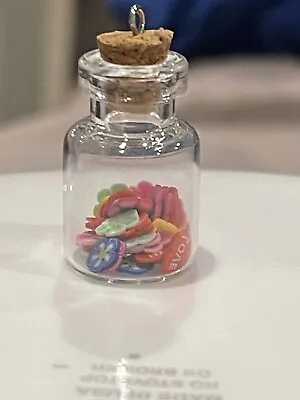$6 • Buy Flowers And Hearts Glass Jar Necklace Pendant