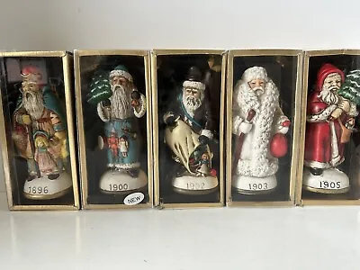  Memories Of Santa  Porcelain Figurine Ornaments 5 Inch With Box Lot Of 5 • $40