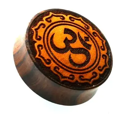 Flesh Plug Wood Om IN Flower Double Flared • $4.21