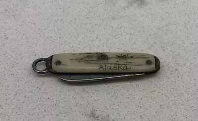 VTG Miniature Folding Keychain Knife Souvenir Of Alaska 1.5 Inches Rust On Blade • $14.87