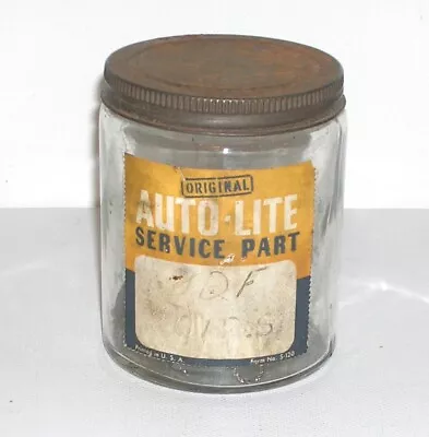 Vintage Auto-Lite Service Parts 3.5  Jar Of Brushes Car Garage Gas Station Décor • $15