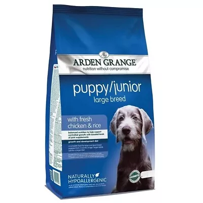 £68.49 • Buy Puppy / Junior Dog Food Large Breed Arden Grange Chicken & Rice - 2kg, 6kg, 12kg