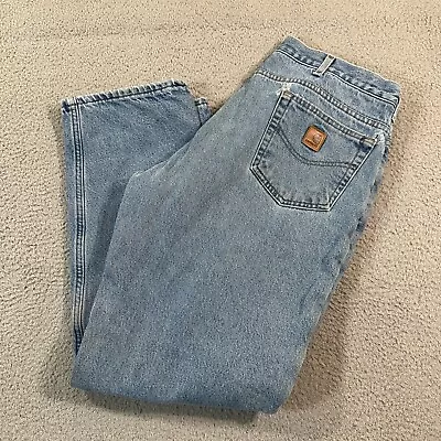 Carhartt Fleece Lined Jeans Men’s Size 36x33 Relaxed Fit Blue Medium Wash Denim • $27