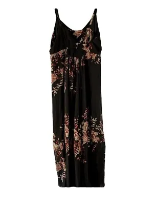 City Chic Floral Print Maxi Dress Sleeveless Black Medium 18 Women's Adjustable • $12