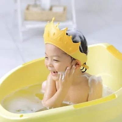 Adjustable Baby Shower Cap Waterproof Shampoo Hat Children Toddler Bathing Crown • £5.30