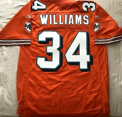 Ricky Williams Miami Dolphins Authentic Reebok Triple Stitched Orange Jersey NEW • $389.99