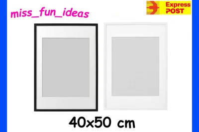 $37.99 • Buy IKEA RIBBA Black White Fiberboard Picture Photo Frame 40x50cm Art Poster Print