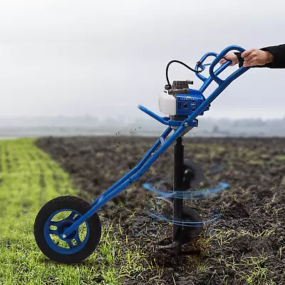 63cc Wheelbarrow Post Hole Digger Petrol Posthole Earth Auger Fence Borer Drill • $381