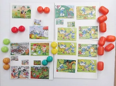 14 Kinder Surprise Jigsaw Puzzles 11 Different Vintage Collectable Smurfs & More • $25