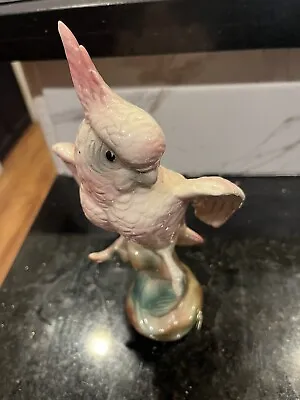 Vintage Pink Cockatoo California Pottery Midcentury Figurine 1930’s Bird Figure • $29.75