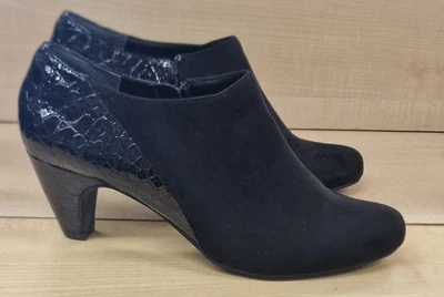 £5.59 • Buy PAVERS WIDE Heel Low Ankle Boots Black Suede Size 6 CG M21