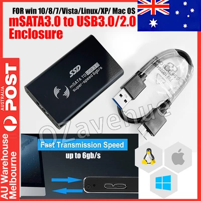 $11.45 • Buy External MSATA SSD To USB 3.0 SuperSpeed Converter Adapter Enclosure Case AU