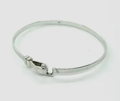 Vintage Silver 925 Hook And Eye  Bracelet Flat 4mm Wide 7.5 Inches  • $69.99