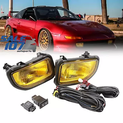 For 1991-1995 Toyota MR-2 Front Bumper Fog Lights Lamps Yellow Lens Left+Right • $99.97