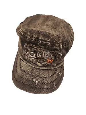 Vintage Von Dutch Distressed Denim Y2K Cadet Cap • $40