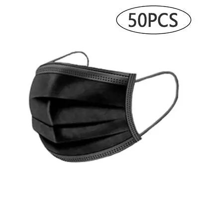 50/100x Face Mask Disposable Surgical Black Mouth Masks Certified 3 Layer 2022 • $14.99