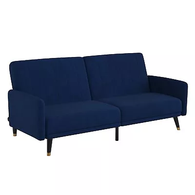 Flash Furniture Sophia 74  Velvet Split Back Convertible Sleeper Sofa Futon Navy • $546.51