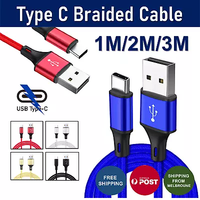 1M 2M 3M Braided USB Type C Data Charger Cable For Samsung Xiaomi Huawei Oppo • $5.95