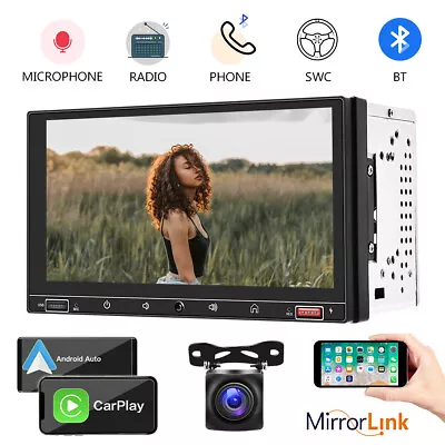 Reverse Camera+7  Double 2DIN Car Stereo Non-DVD Mirrorlink For GPS Map Android • $75.99