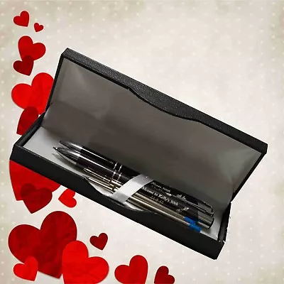 $26.95 • Buy Personalised Valentines Day Gift Metal Engraved Pen Box Set Gift For Him Or Her
