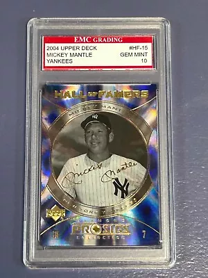 Mickey Mantle GEM 10 2004 UD Diamond Collection Pro Sigs Hall Of Famers #HF-15 • $36.40