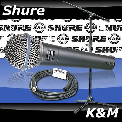 Shure Beta 58A 58/K&M 210/9 Stand/20' Microphone Cable Full Warranty Authorized! • $189