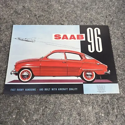 Vintage 1960 1961 SAAB 96 Large Sales Brochure Dealer Original • $12