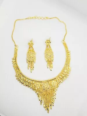 22ct Gold Indian Asian Bollywood Jewellery Set Indian Bridal Lehnga Salwar  • £24.99