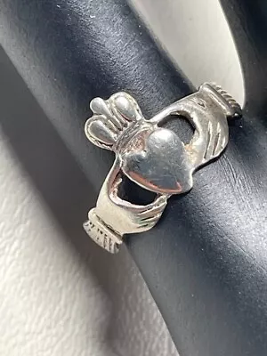 Vintage Ireland 925 Sterling Silver Claddagh Ring Size 6 Saint Patrick Love 1591 • $17.64